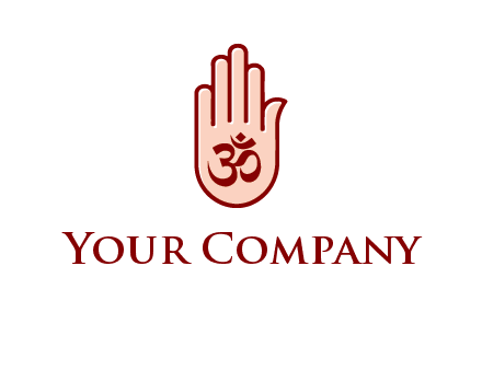 om symbol in hand logo