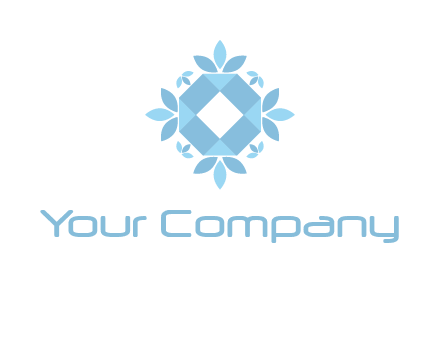 octagon crystal surrounded by leaves