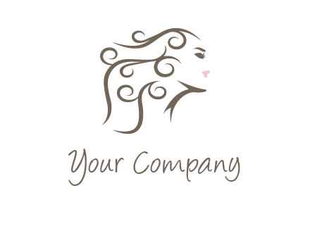 woman with curls in hair saloon logo