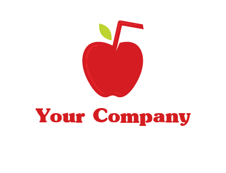 apple with straw beverage logo