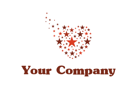 stars in heart shape logo