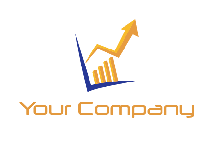 arrow and bar chart finance logo