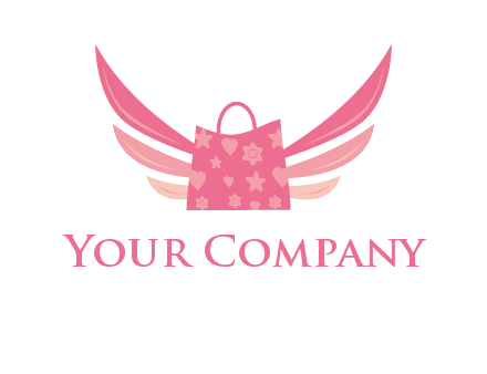 shopping bag with wings logo