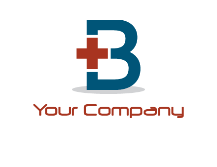 Medical cross in letter B