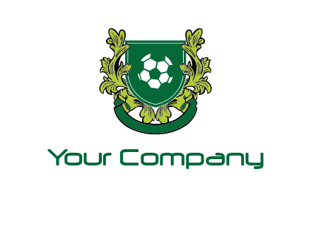 green leaf and football shield logo