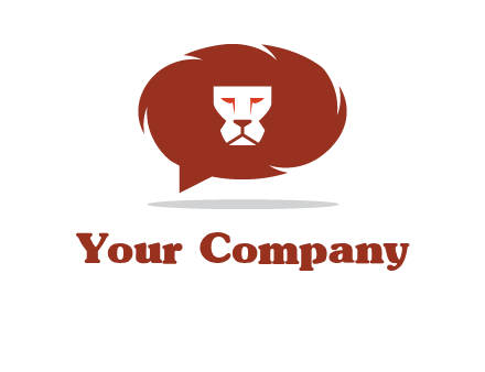 chat icon with lions logo