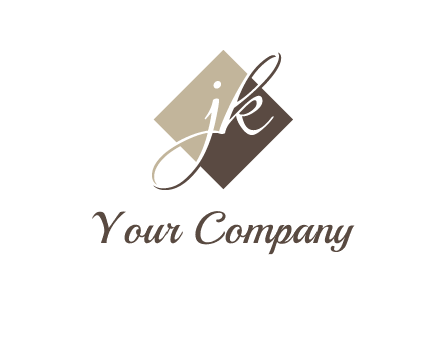 Letters J and K are in a rhombus shape logo