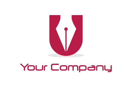 letter U incorporated with pen logo