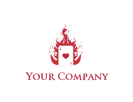 ace of hearts flame vector