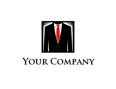 suit with red tie illustration