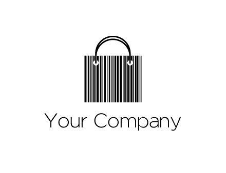 shopping bag icon made of a bar code