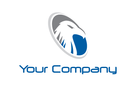 hawk in swoosh oval animal logo