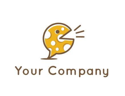 chat or speech bubble made of cheese logo