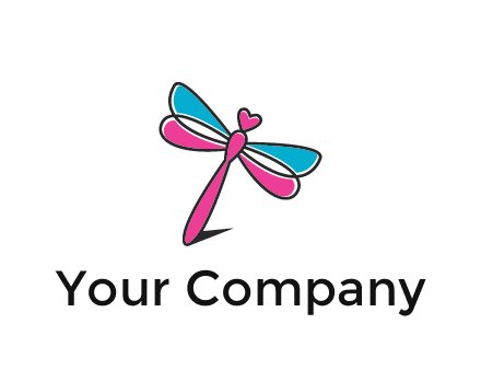dragonfly with hearts beauty logo