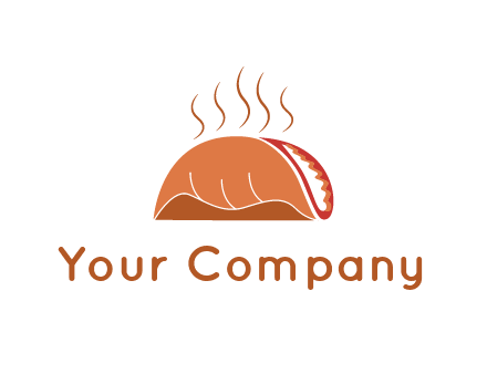 steam rising from taco for Mexican food logo