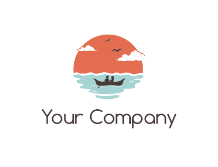 couple canoeing on a clear day with few clouds