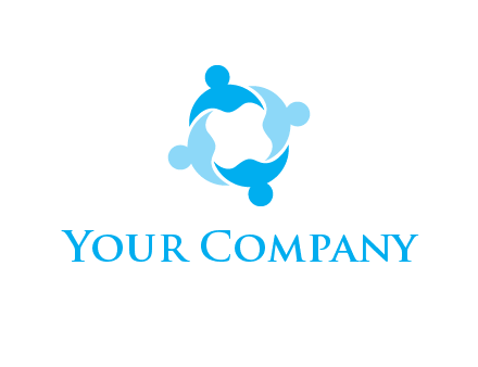 abstract person forming circle graphics