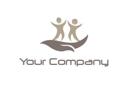 happy people on caring hand graphics