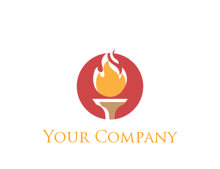 torch with fire in circle