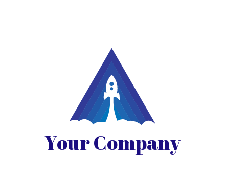 negative spacing rocket flying with smoke in pyramid