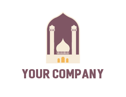 mosque with minarets in frame