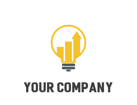 bar graph with arrow in lightbulb