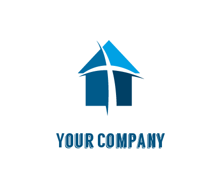 abstract swoosh cross in home