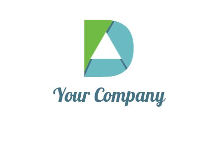 origami letter D with triangle