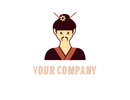 woman wearing kimono with chopsticks in hair