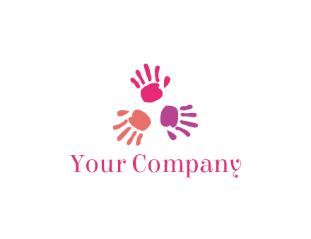 colorful hand prints rotating