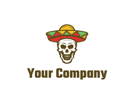 skull wearing sombrero