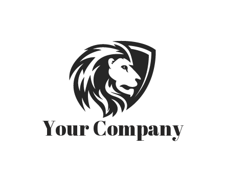 shield behind lion head