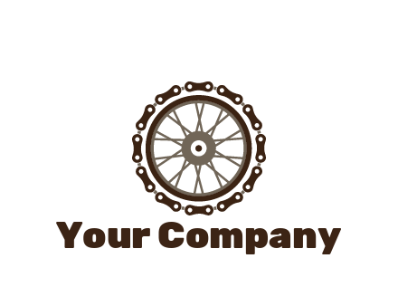 chain around wheel transportation logo