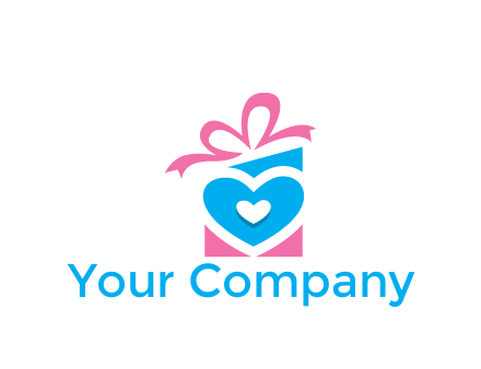 giftbox with heart gift logo
