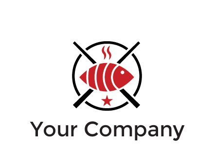 sushi on plate with chopsticks restaurant logo