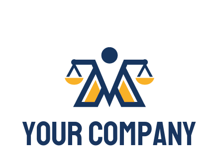 letter M forming balance legal logo