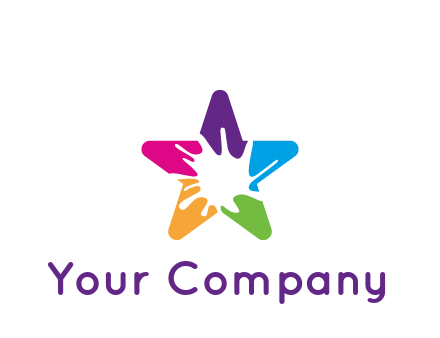 negative spacing of splash in colorful star art logo