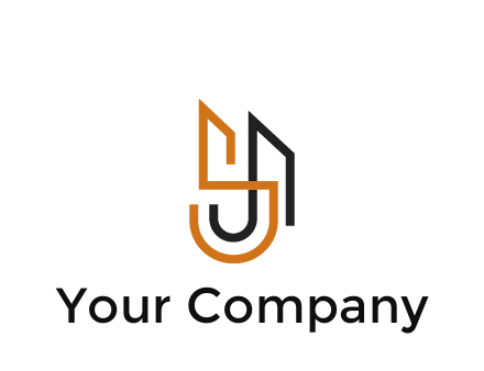 blocky letter S, J and A construction logo