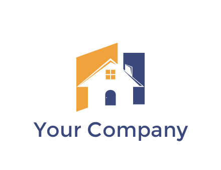 negative spacing of house construction logo