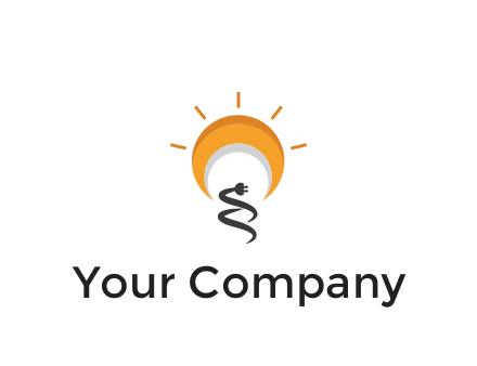 abstract sun with plug engineering logo