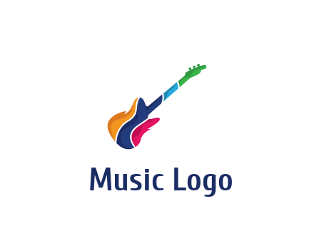 colorful guitar music logo
