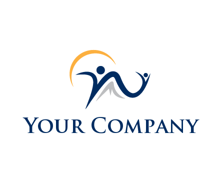 swoosh with people community logo