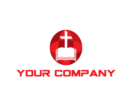 cross and book religious logo