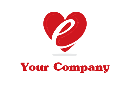 letter e inside the heart logo