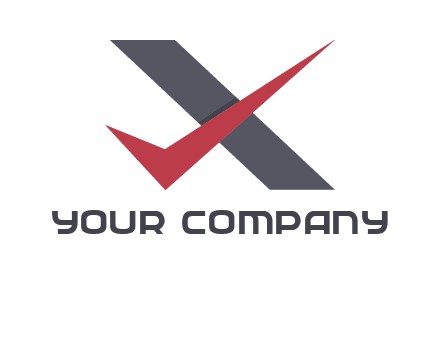 check mark letter x logo