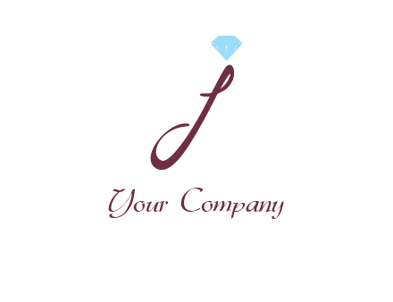 Diamond on letter J icon