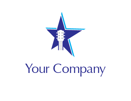 guitar head and star logo