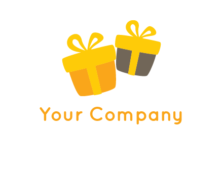 two gift box with ribbon logo