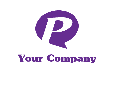 letter P speech bubble logo