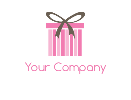 stripe gift box with ribbon logo